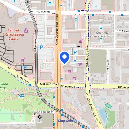 Map showing the location of Oxford International Surrey IELTS Test Centre in Surrey
