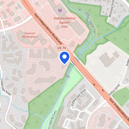 Map showing the location of Pearson Professional Center in Charlotte