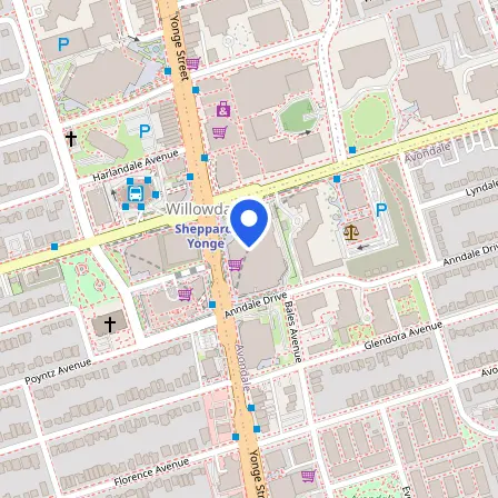 Map showing the location of IDP IELTS Canada - National Testing Centre North York in Toronto