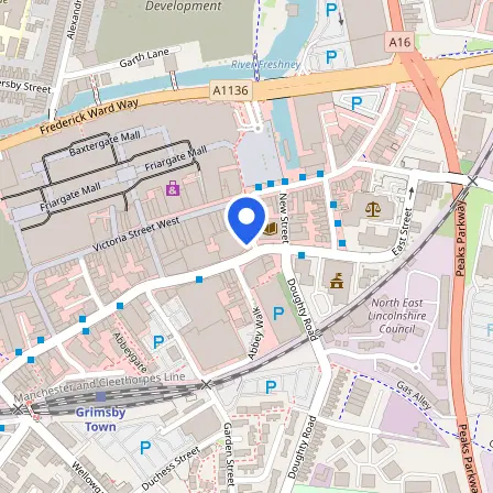 Map showing the location of Pearson Professional Centre - Grimsby in Grimsby