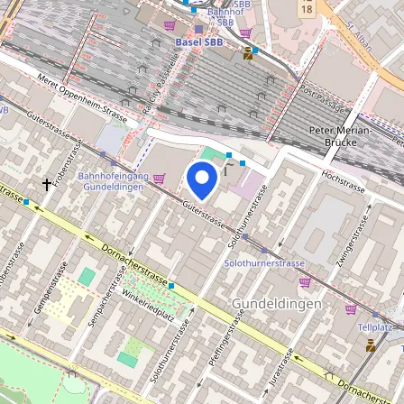 Map showing the location of ILS-Basel, Prüfungszentrum in Basel