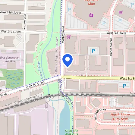 Map showing the location of MOSAIC engage IELTS Test Centre - North Vancouver in North Vancouver