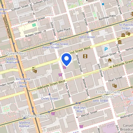 Map showing the location of Oxford International Toronto IELTS Test Centre in Toronto