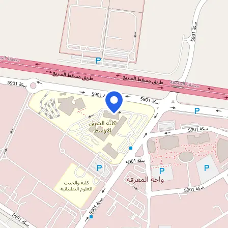 Map showing the location of IELTS Test Centre - Middle East College in Seeb