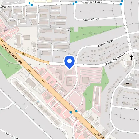 Map showing the location of PSI Examination Services in Nashville