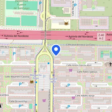 Map showing the location of Virginia Lyons Exam Centre in Zaragoza