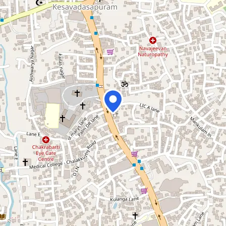 Map showing the location of IDP Education in Thiruvananthapuram