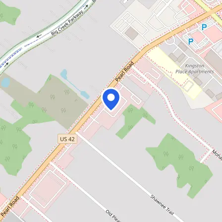 Map showing the location of PSI Testing Center in Middleburg Heights