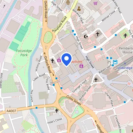 Map showing the location of Pearson Professional Centre Uxbridge in Uxbridge