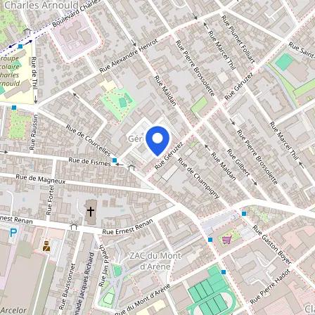 Map showing the location of Langues Services TOEFL Center in Reims