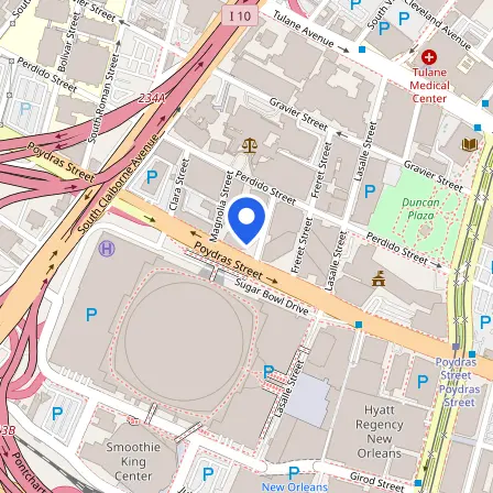 Map showing the location of Pearson Professional Center in New Orleans