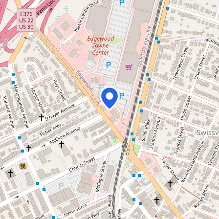 Map showing the location of PSI Examination Services-Pittsburgh in Pittsburgh