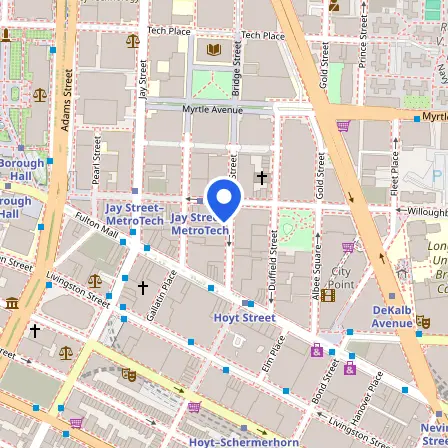 Map showing the location of Prometric Test Center in Brooklyn
