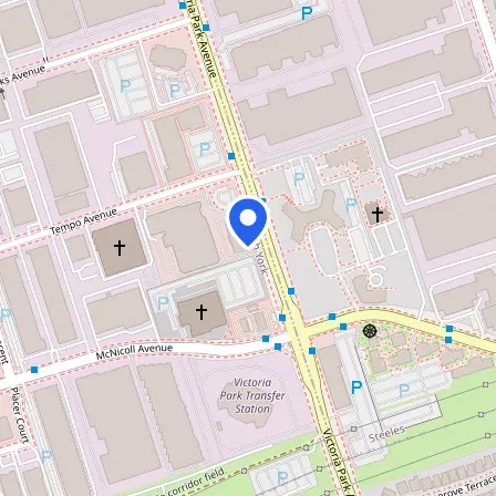 Map showing the location of BITTS Toronto International College IELTS Test Venue in Toronto