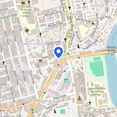 Map showing the location of Ace Testing Hub Davao in Davao City