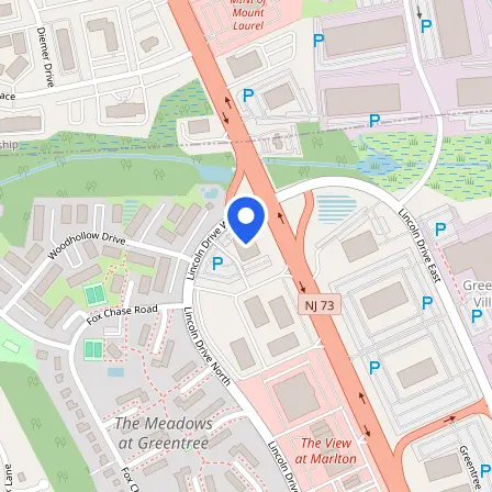 Map showing the location of Psi Testing Center in Marlton