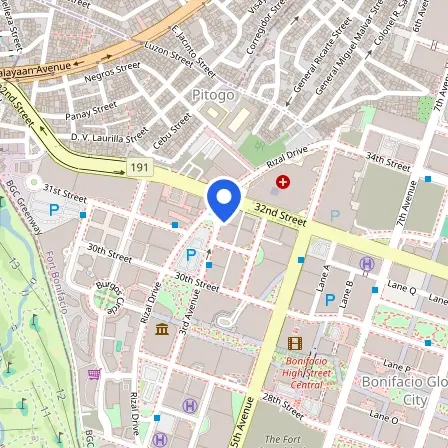 Map showing the location of British Council IELTS Test Centre in Taguig