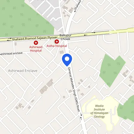 Map showing the location of IELTS Test Centre Dehradun in Dehradun