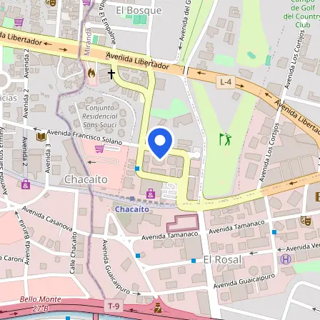Map showing the location of British Council Sede Chacaíto in Chacao