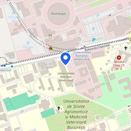 Map showing the location of Prometric Test Center in Bucharest
