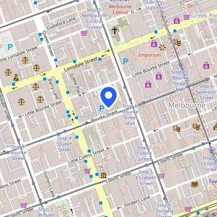Map showing the location of Australian Institute of Language IELTS Test Centre in Melbourne