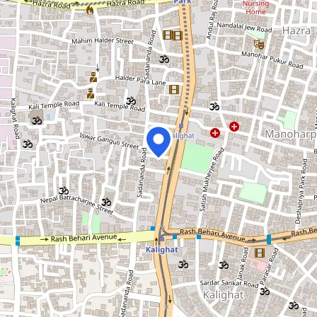 Map showing the location of Pearson VUE Test Center in Kolkata