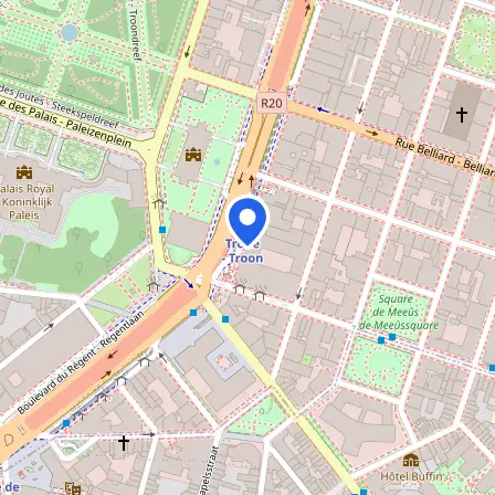 Map showing the location of British Council Brussels in Brussels