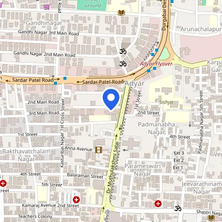Map showing the location of IDP India in Chennai