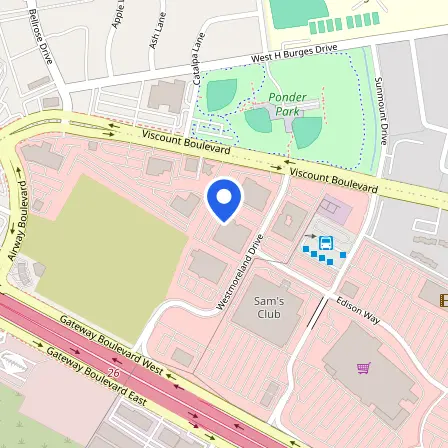 Map showing the location of Pearson professionals center in El Paso