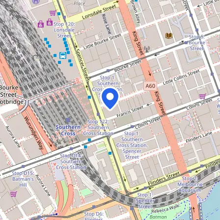 Map showing the location of IELTS Melbourne - Southern Cross Station in Melbourne