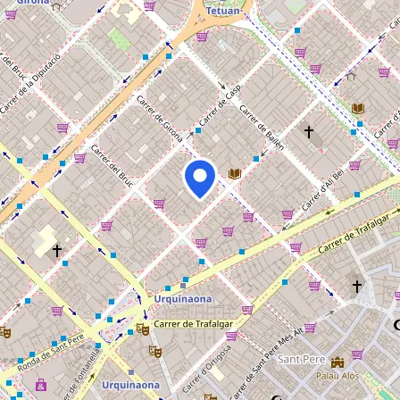 Map showing the location of Exámenes Oficiales Barcelona in Barcelona