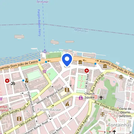 Map showing the location of IELTS Test Centre Goa in Panaji