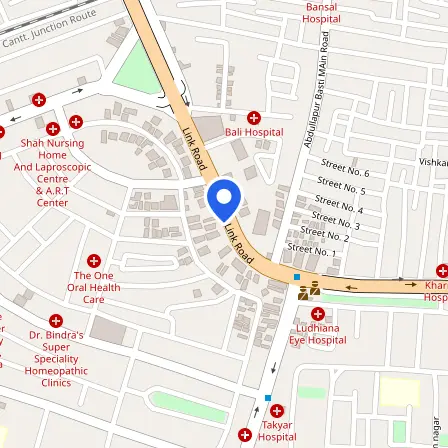 Map showing the location of IELTS Test Centre Ludhiana in Ludhiana