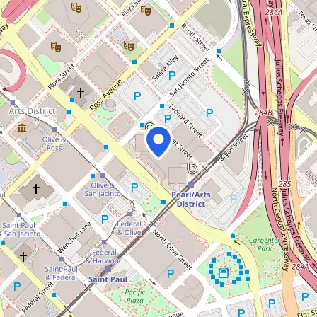 Map showing the location of Prometric Test Center in Dallas
