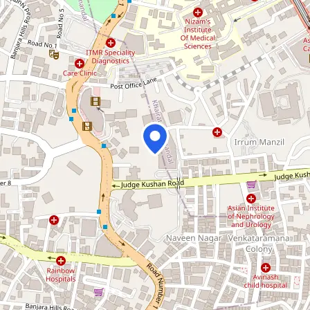 Map showing the location of IDP CD IELTS Test Centre in Hyderabad
