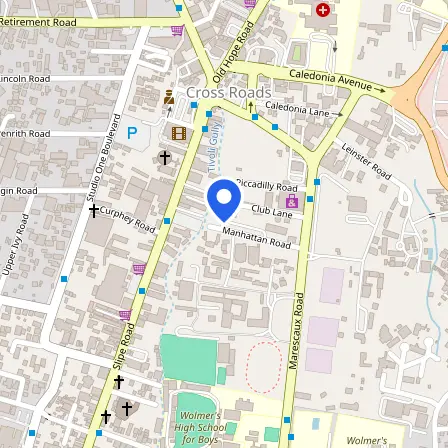Map showing the location of Overseas Examinations Commission in Half Way Tree