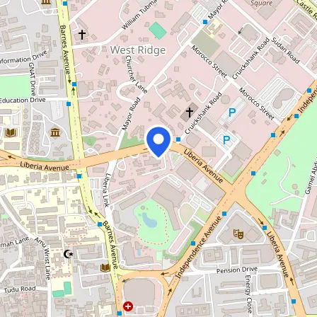 Map showing the location of Linear Assessment Ghana Limited in Accra