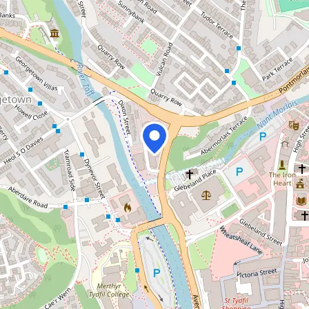Map showing the location of Pearson Professional Centres - UK Merthyr Tydfil in Merthyr Tydfil