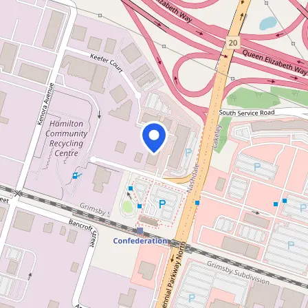 Map showing the location of BITTS Hamilton IELTS Test Centre in Hamilton