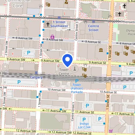 Map showing the location of Precise Solutions IELTS Calgary in Calgary