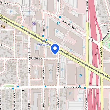 Map showing the location of Pearson Professional Center in Saint Paul