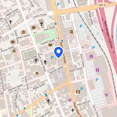 Map showing the location of Pearson Professional Center in Concord