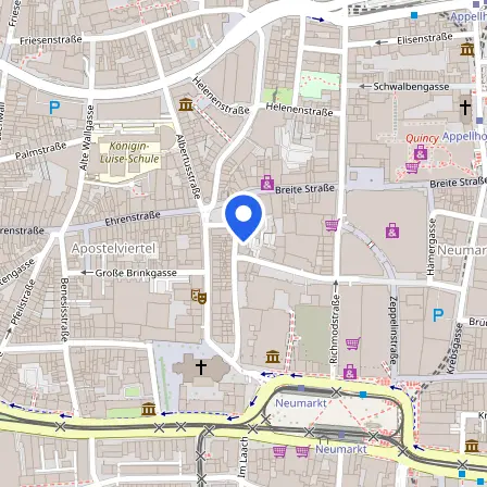 Map showing the location of Sprachschule Englisches Institut Köln in Cologne