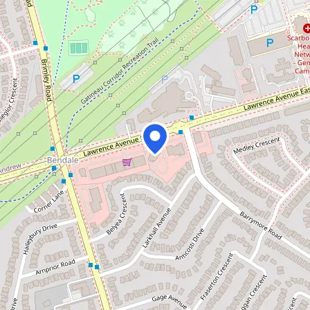 Map showing the location of BITTS Scarborough IELTS Test Centre in Toronto