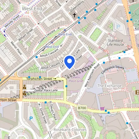 Map showing the location of British Council Scotland in Edinburgh