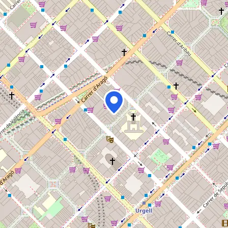 Map showing the location of IELTS Barcelona city centre in Barcelona