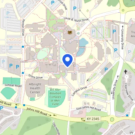 Map showing the location of NKU Testing Services in Highland Heights