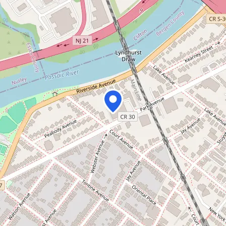 Map showing the location of K & M Testing Center in Lyndhurst