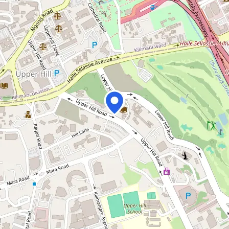 Map showing the location of British Council in Nairobi