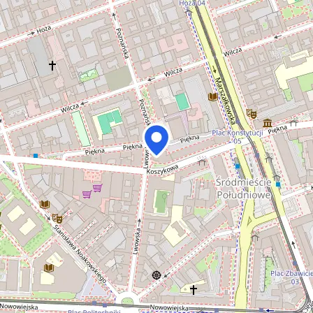 Map showing the location of British Council Warszawa in Warsaw